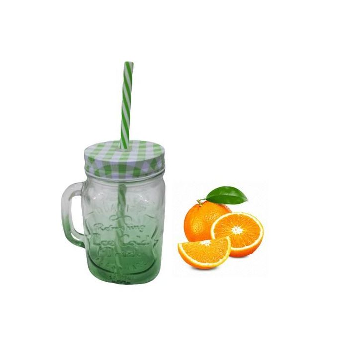 SMOOTHIE GLASS CUP WITH STRAW